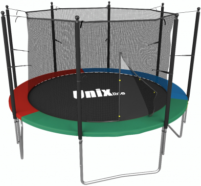Батут Unix line Simple с внутренней сеткой 8 футов - 240 см (цветной) (TRSI8INC) - 2